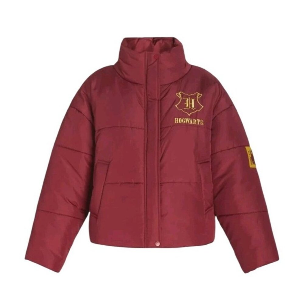 Harry Potter Women’s Juniors Hogwarts Quilted Puffer Jacket